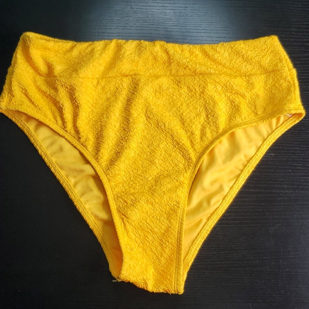 Yellow High Waist Bikini Bottom